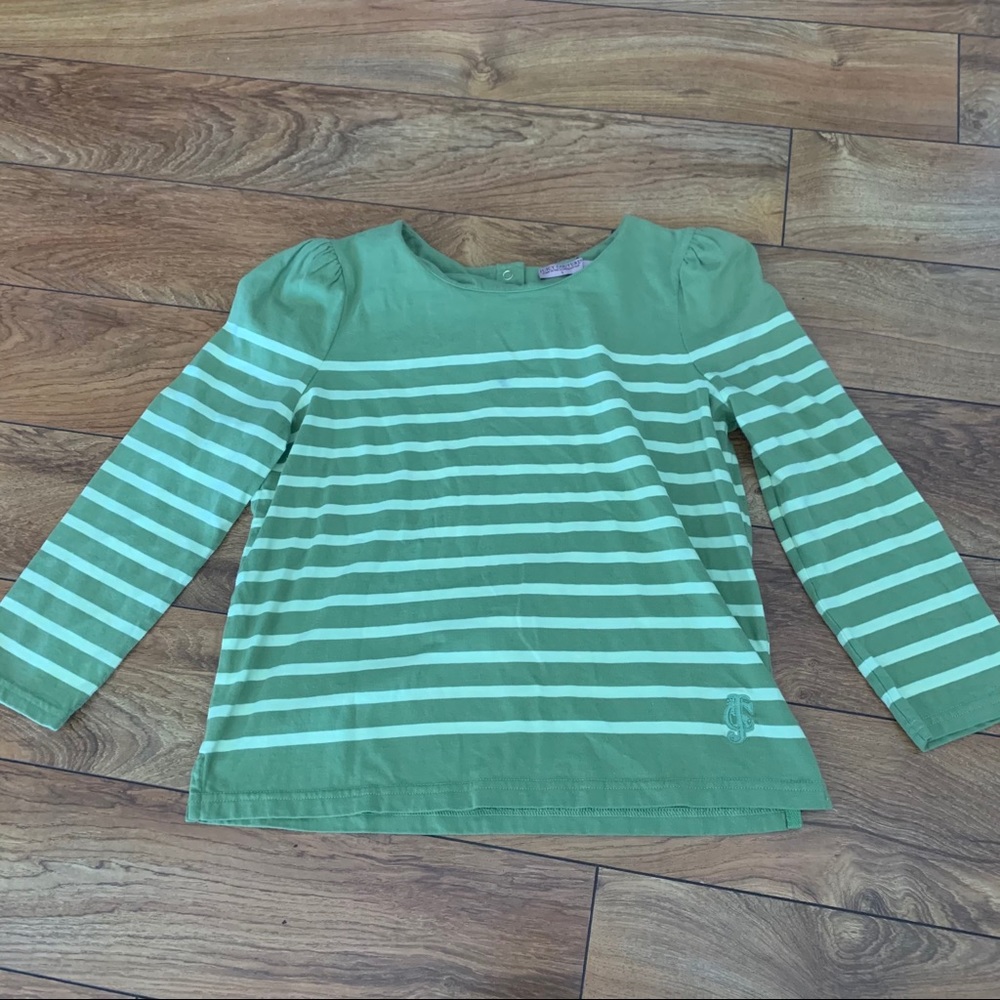 JUICY COUTURE GREEN STRIPED TOP SIZE SMALL
